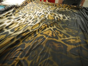 Leopard printed silk