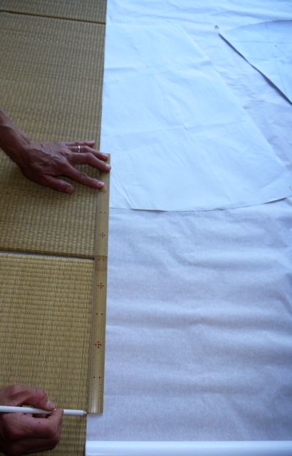 Measure and mark your desired maxi length onto the pattern paper.