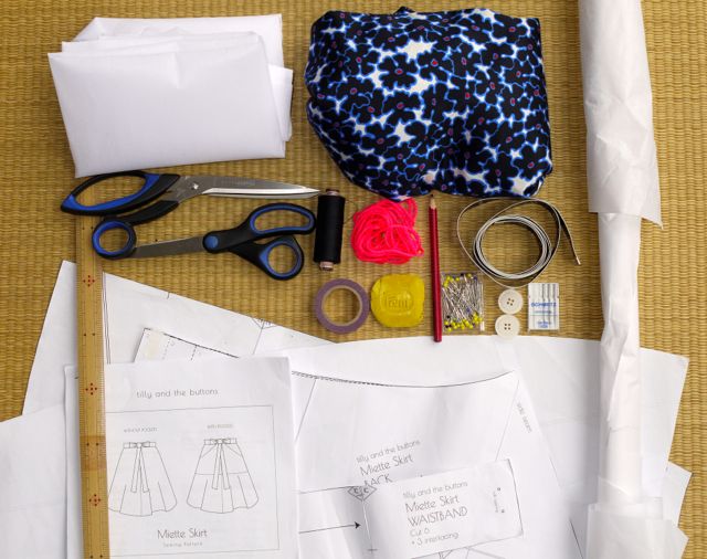 What you'll need to make a maxi Miette skirt by Tilly and the Buttons.