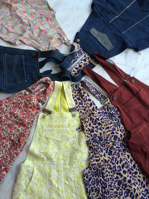 #aweekofturias Charity Sewing Challenge finished! Seven pairs of Turia dungarees - one for every day of the week! 